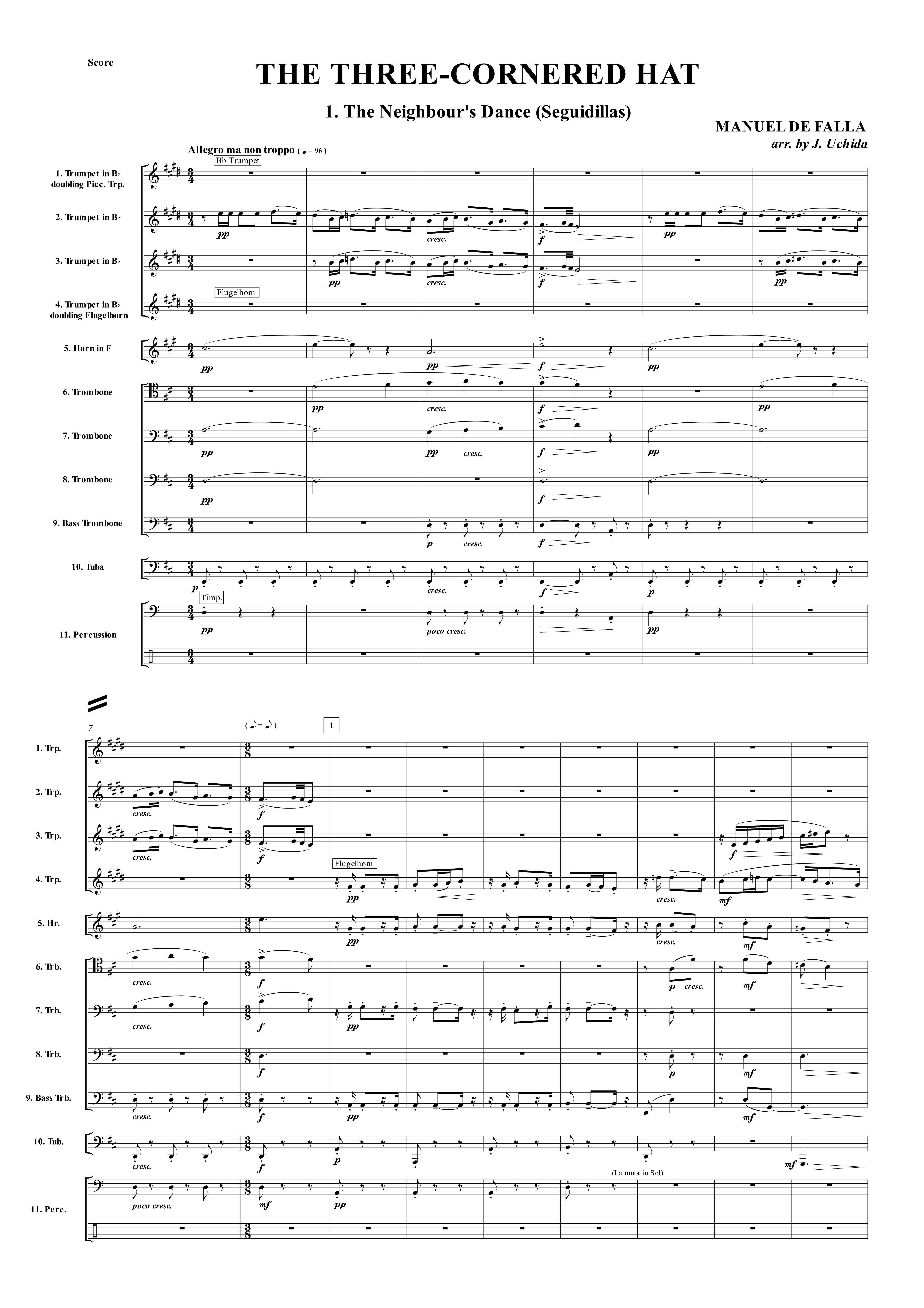 バレエ「三角帽子」第2組曲より (ファリャ) 金管十重奏 | 金管 